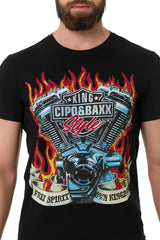 CT730 Men's T-Shirt with stylish flame print brand print