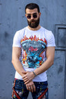 CT730 Men's T-Shirt with stylish flame print brand print
