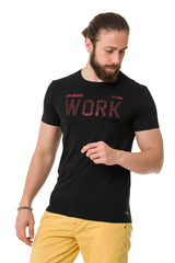 CT734 Men's T-Shirt with Piece Fill Embossing