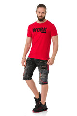 CT734 Men's T-Shirt with Piece Fill Embossing