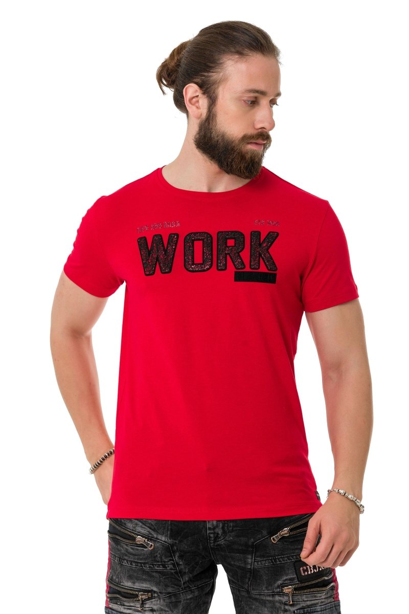 CT734 Men's T-Shirt with Piece Fill Embossing