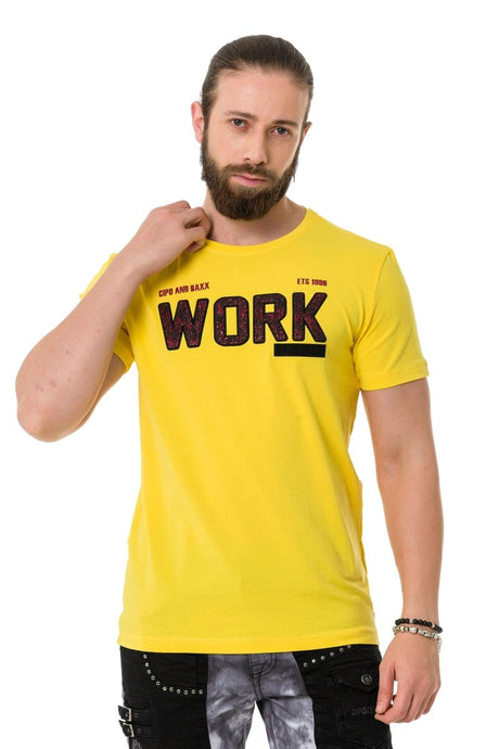 CT734 Men's T-Shirt with Piece Fill Embossing