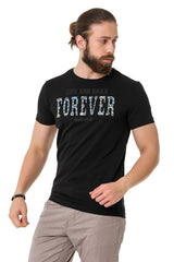 CT736 Men's T-shirt with glossy and embossed lettering