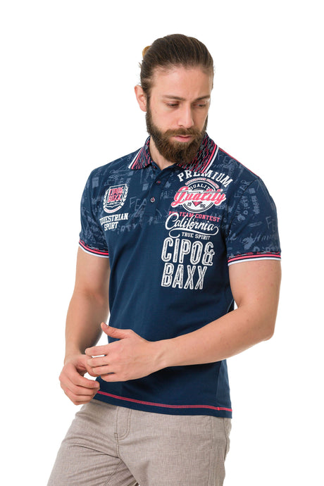 CT738 Men's Polo Shirt with Trendy Print