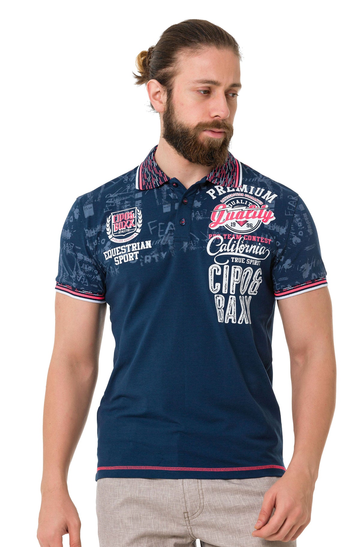 CT738 Men's Polo Shirt with Trendy Print
