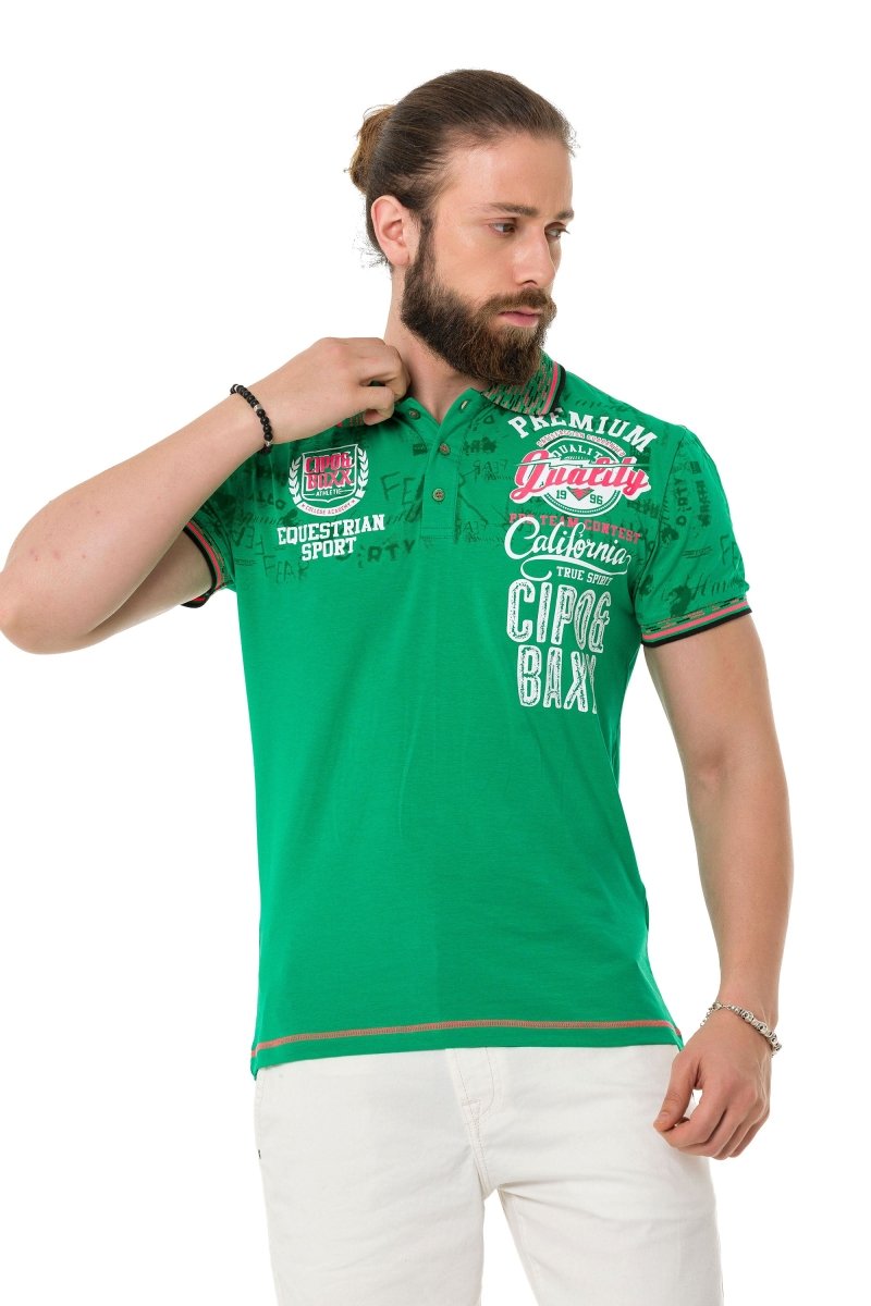 CT738 Men's Polo Shirt with Trendy Print