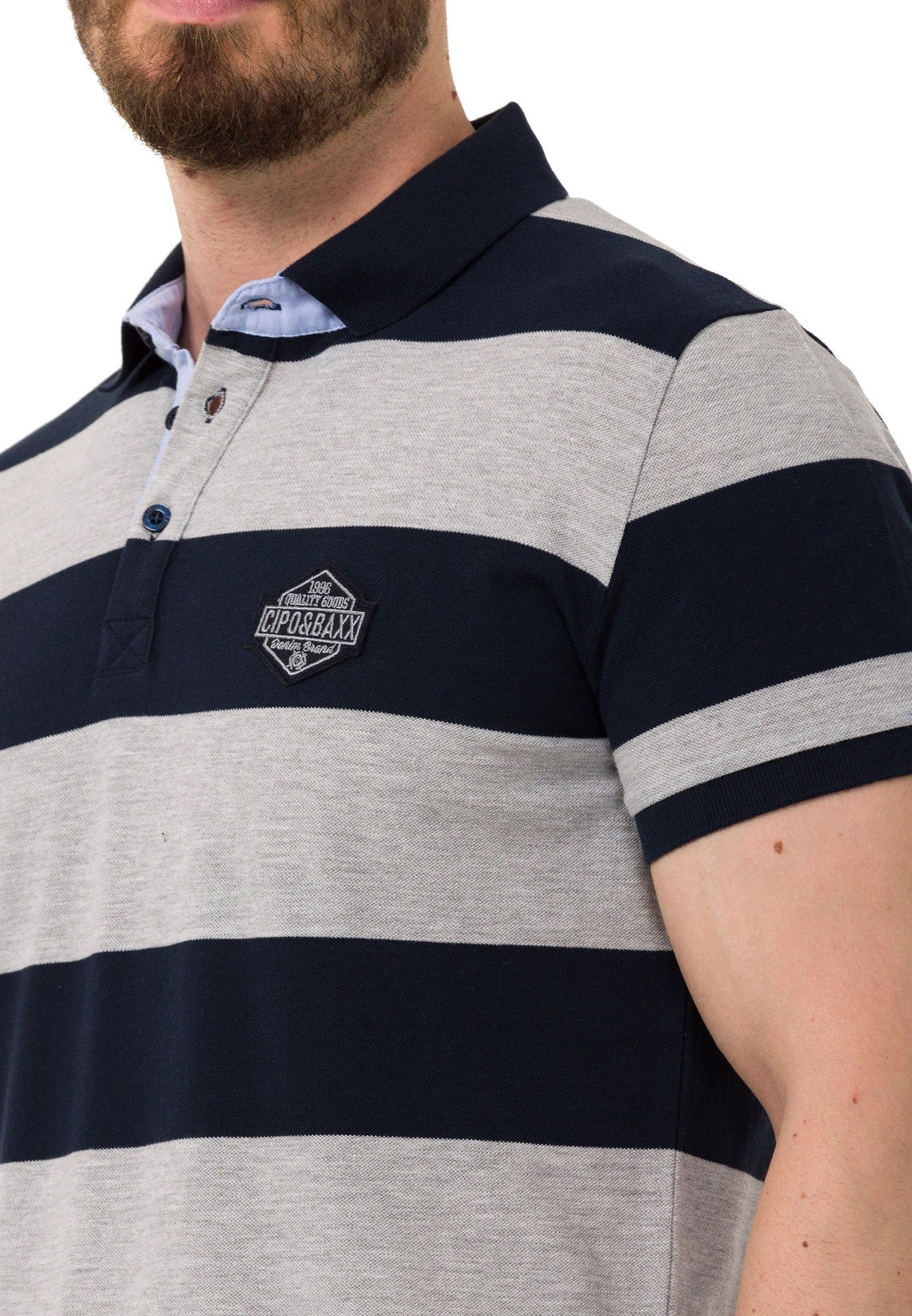 CT741 Men's Polo Shirt with Multicolored Stripe Design