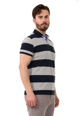 CT741 Men's Polo Shirt with Multicolored Stripe Design