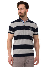 CT741 Men's Polo Shirt with Multicolored Stripe Design