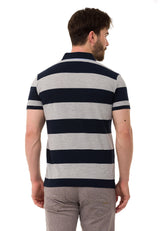 CT741 Men's Polo Shirt with Multicolored Stripe Design