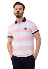 CT741 Men's Polo Shirt with Multicolored Stripe Design