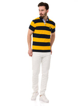 CT741 Men's Polo Shirt with Multicolored Stripe Design