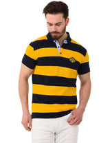 CT741 Men's Polo Shirt with Multicolored Stripe Design