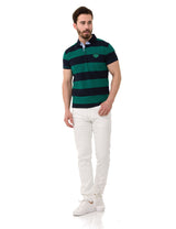 CT741 Men's Polo Shirt with Multicolored Stripe Design