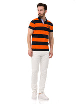 CT741 Men's Polo Shirt with Multicolored Stripe Design
