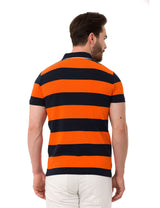 CT741 Men's Polo Shirt with Multicolored Stripe Design