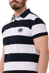 CT741 Men's Polo Shirt with Multicolored Stripe Design