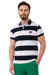 CT741 Men's Polo Shirt with Multicolored Stripe Design