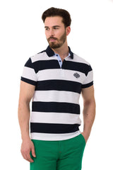 CT741 Men's Polo Shirt with Multicolored Stripe Design