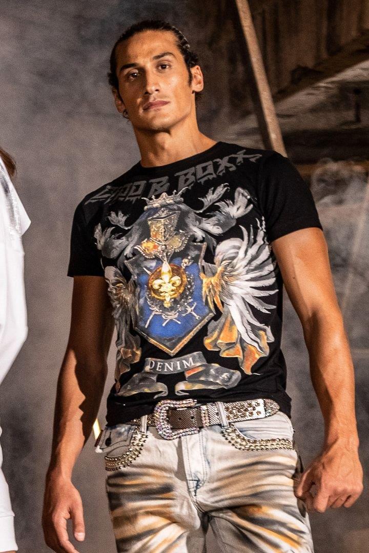 CT743 Men's T-shirt with printed crown