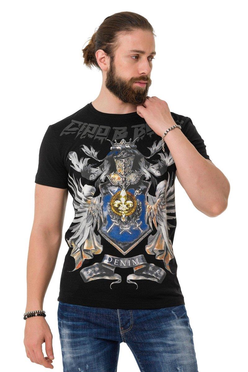 CT743 Men's T-shirt with printed crown