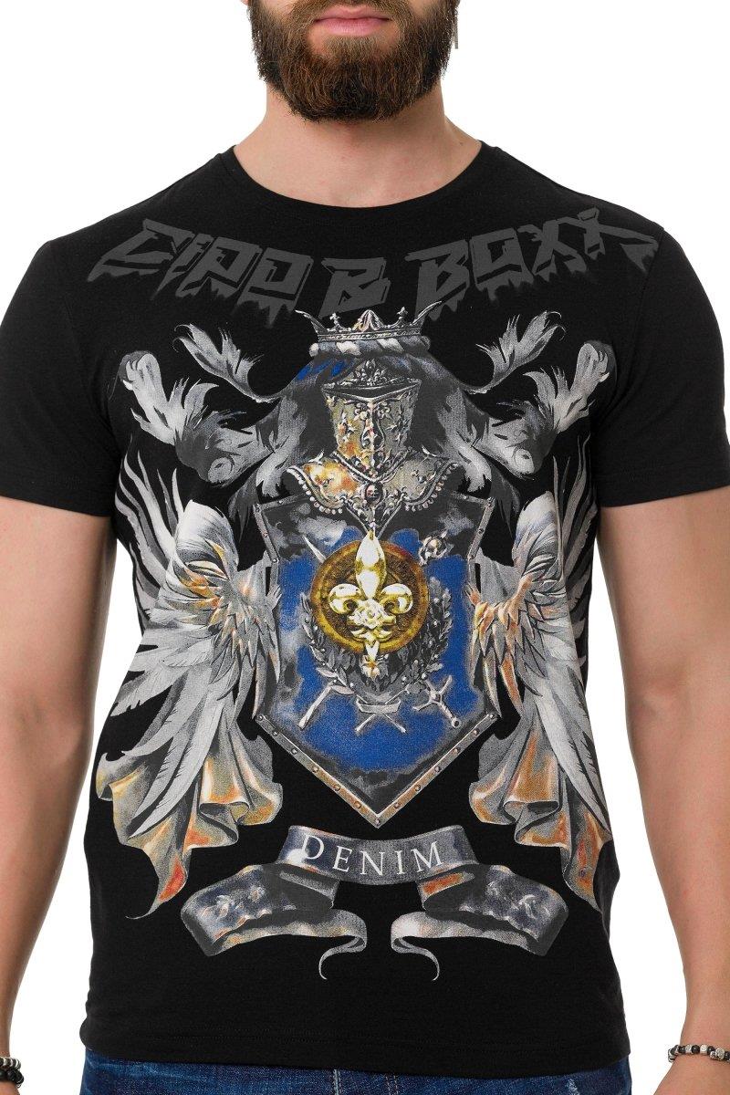 CT743 Men's T-shirt with printed crown