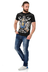 CT743 Men's T-shirt with printed crown