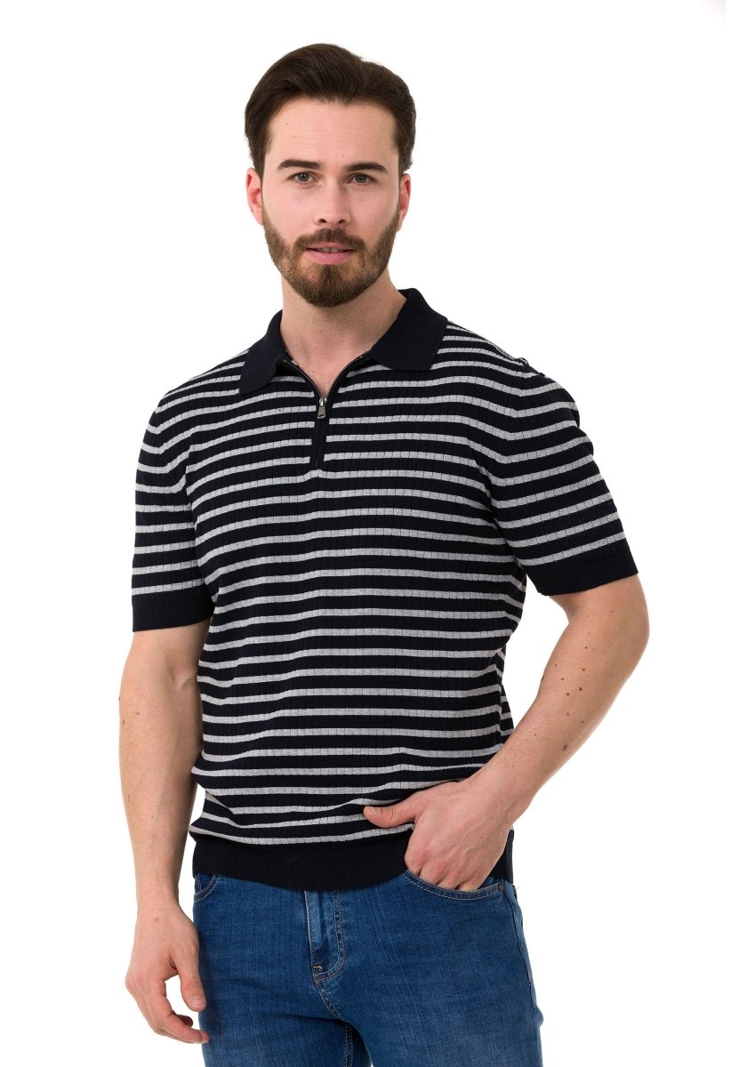 CT751 Men's Polo Shirt with Multicolored Stripe Design
