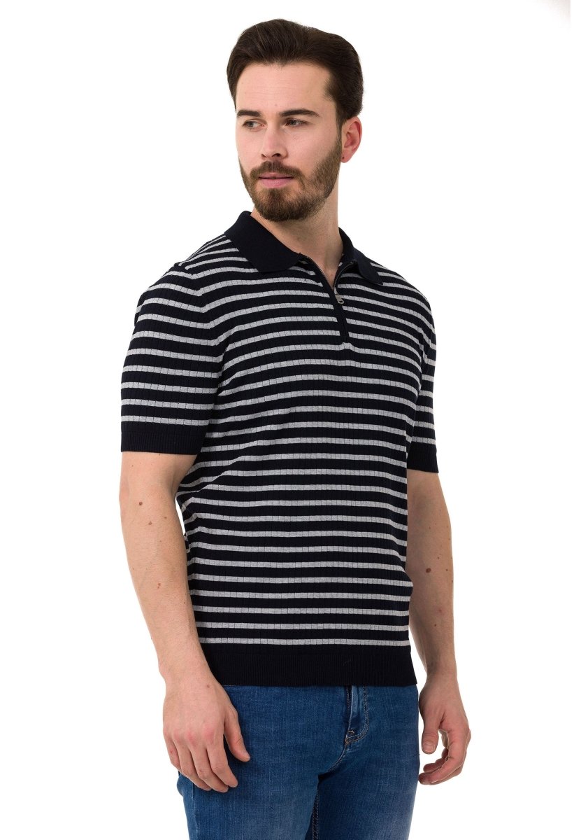 CT751 Men's Polo Shirt with Multicolored Stripe Design