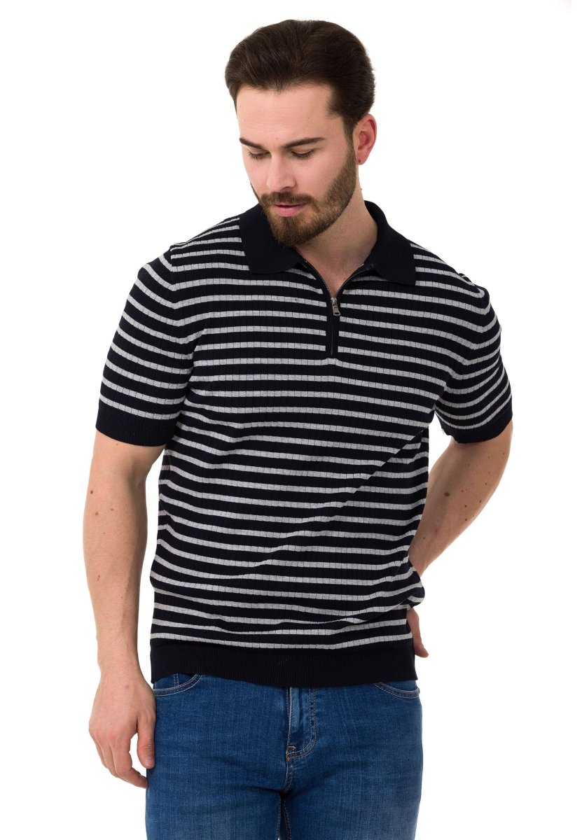CT751 Men's Polo Shirt with Multicolored Stripe Design