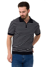 CT751 Men's Polo Shirt with Multicolored Stripe Design