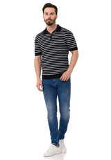 CT751 Men's Polo Shirt with Multicolored Stripe Design