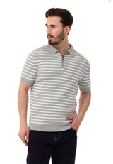 CT751 Men's Polo Shirt with Multicolored Stripe Design