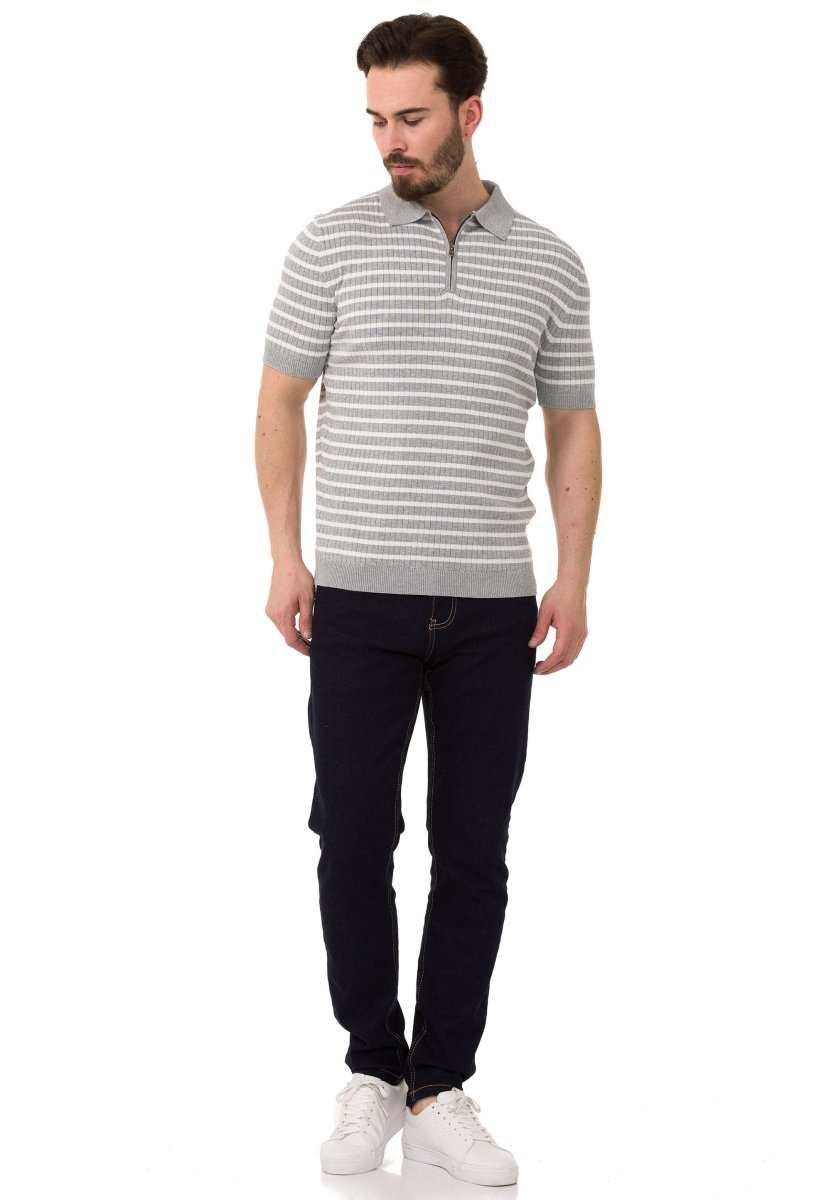 CT751 Men's Polo Shirt with Multicolored Stripe Design