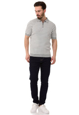 CT751 Men's Polo Shirt with Multicolored Stripe Design