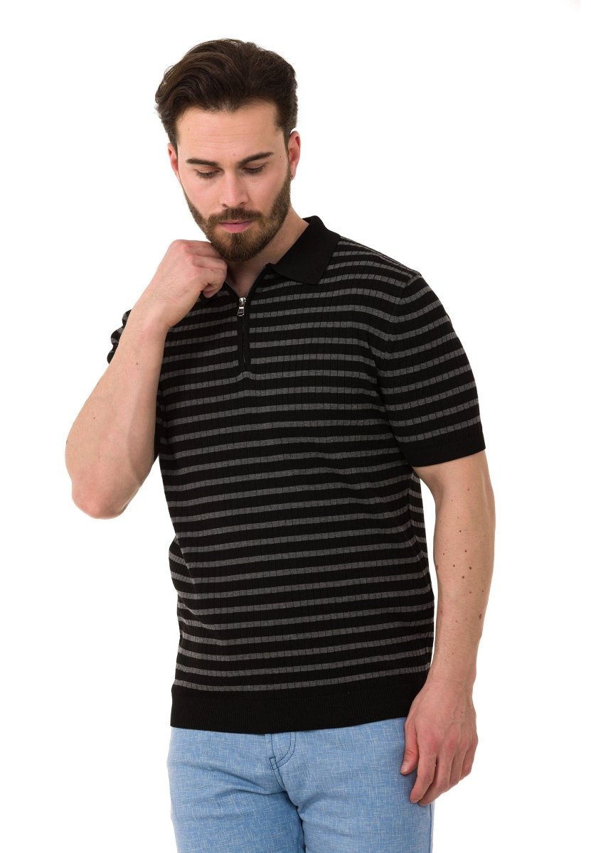 CT751 Men's Polo Shirt with Multicolored Stripe Design