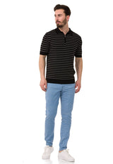 CT751 Men's Polo Shirt with Multicolored Stripe Design