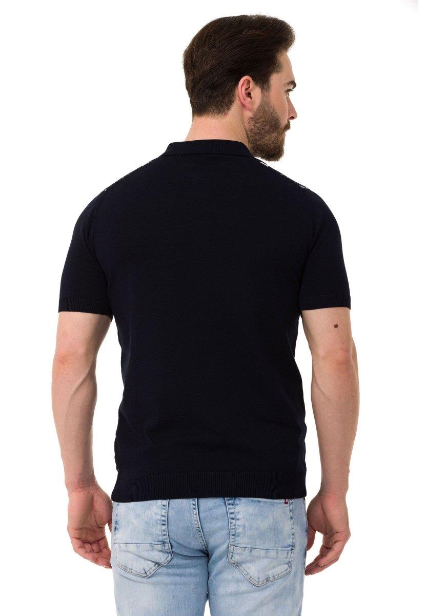 CT753 Men's Polo Shirt Check Pattern Knitwear
