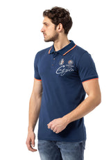 CT778 Men's T-shirt with polo collar and brand logo