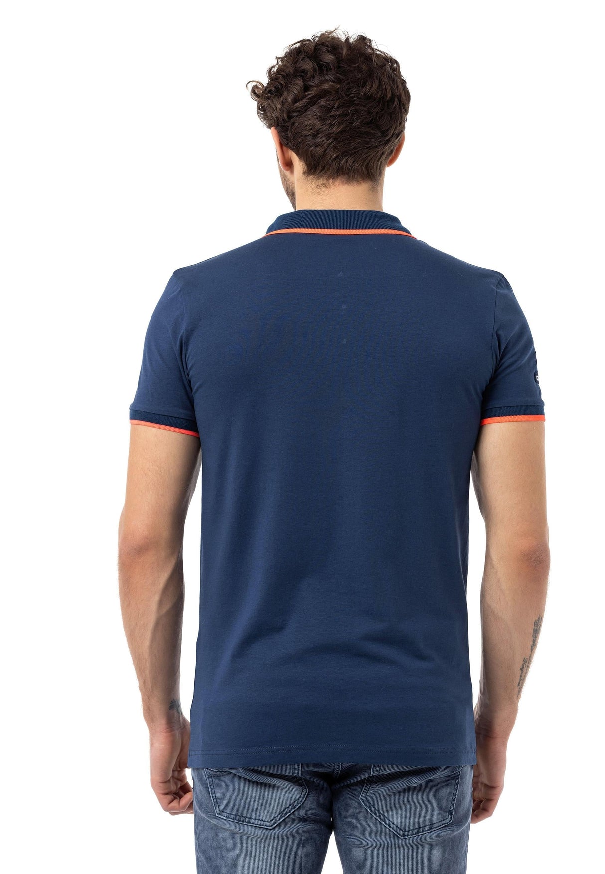 CT778 Men's T-shirt with polo collar and brand logo