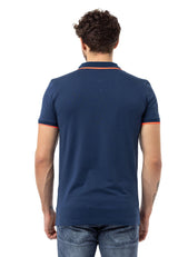 CT778 Men's T-shirt with polo collar and brand logo