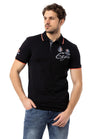 CT778 Men's T-shirt with polo collar and brand logo
