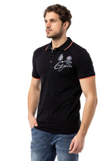 CT778 Men's T-shirt with polo collar and brand logo