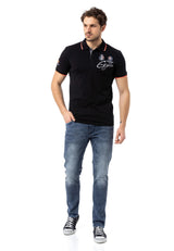 CT778 Men's T-shirt with polo collar and brand logo