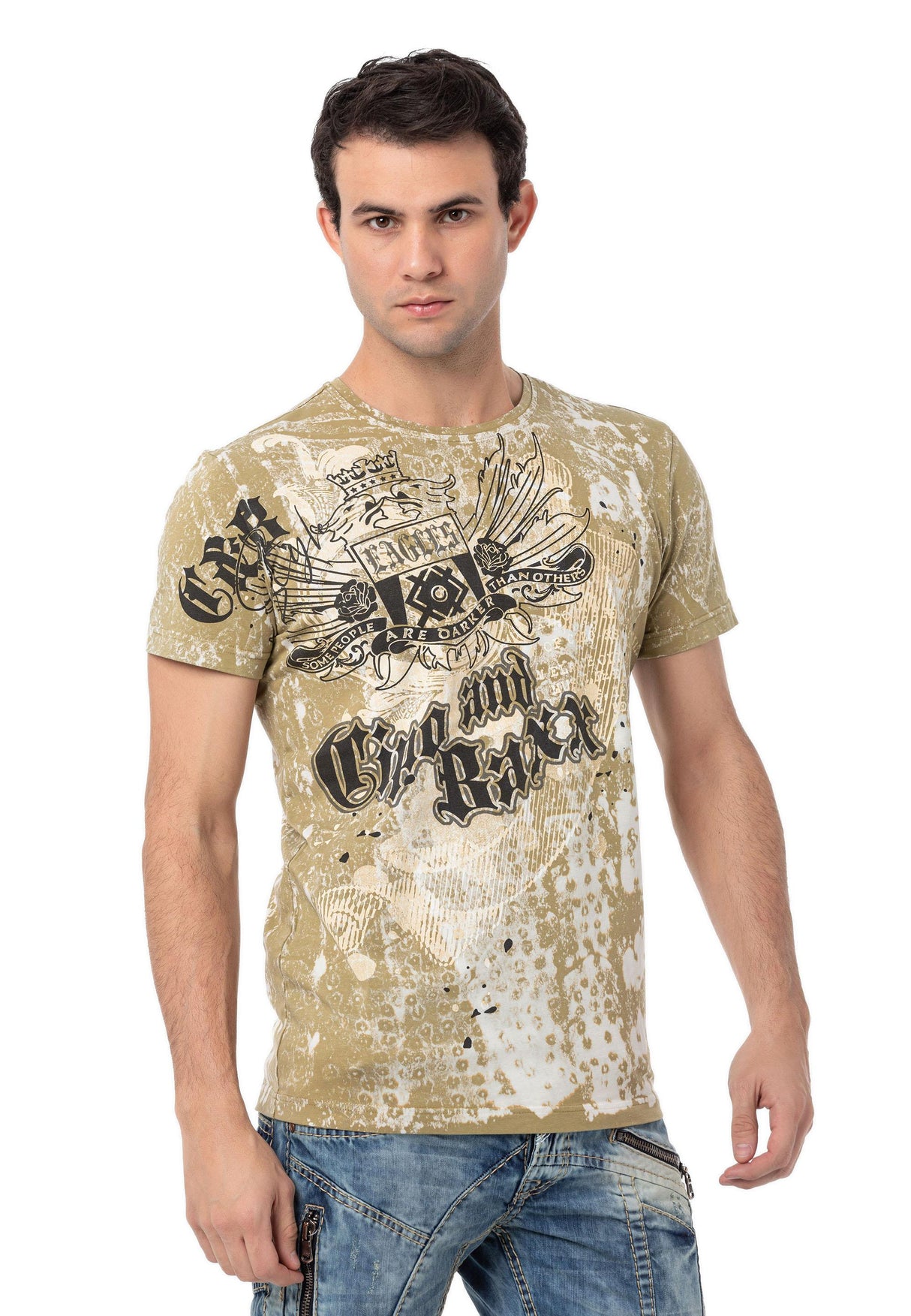 CT782 Men's T-shirt with large print