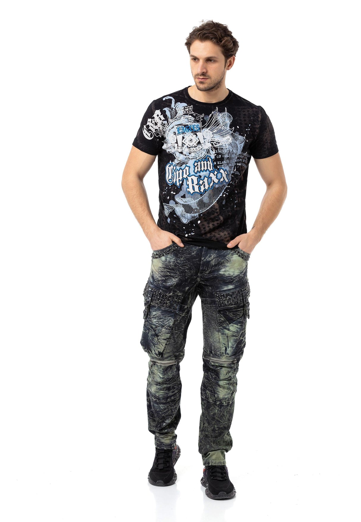 CT782 Men's T-shirt with large print
