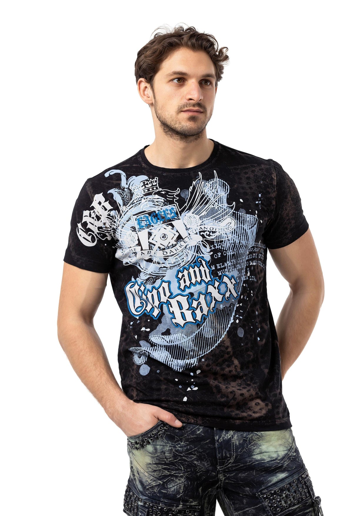 CT782 Men's T-shirt with large print