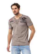 CT783 California Men's V-Neck T-Shirt with Print