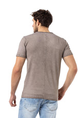 CT783 California Men's V-Neck T-Shirt with Print