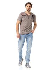 CT783 California Men's V-Neck T-Shirt with Print